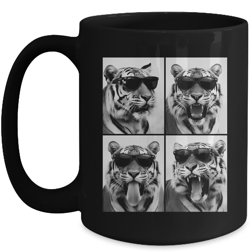 Cute Tigers With Sunglasses Cool Funny Animals Photo Booth Mug | teecentury