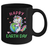 Cute Unicorn Happy Earth Day Groovy Women Girls Kids Mug | teecentury