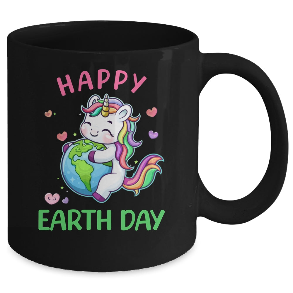 Cute Unicorn Happy Earth Day Groovy Women Girls Kids Mug | teecentury