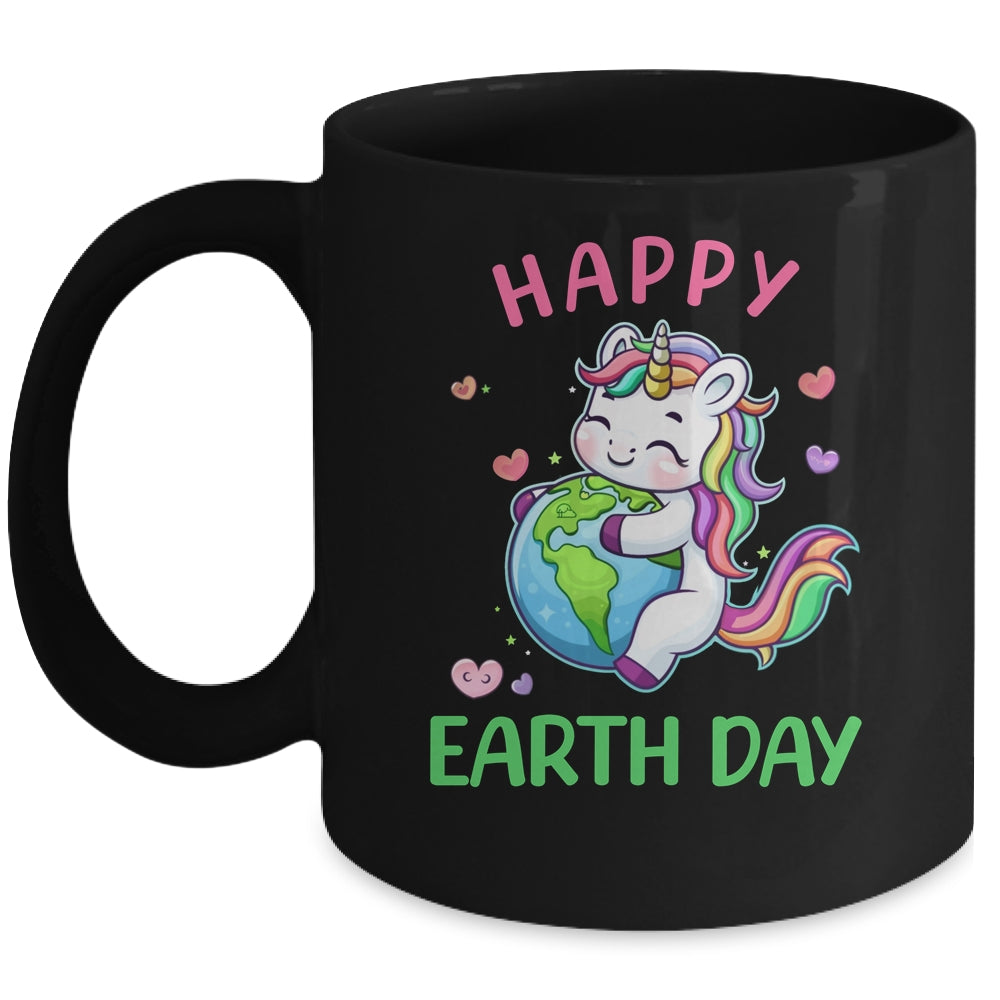 Cute Unicorn Happy Earth Day Groovy Women Girls Kids Mug | teecentury