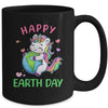 Cute Unicorn Happy Earth Day Groovy Women Girls Kids Mug | teecentury
