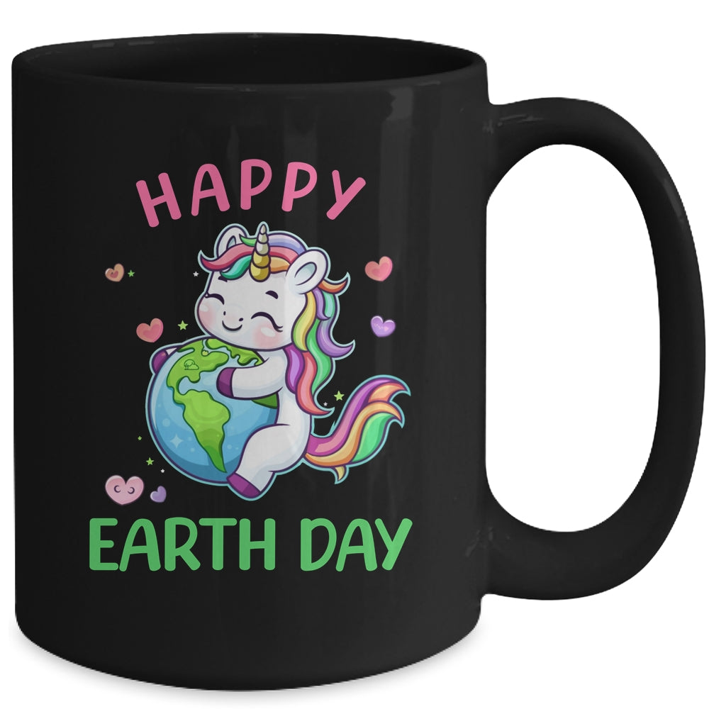 Cute Unicorn Happy Earth Day Groovy Women Girls Kids Mug | teecentury
