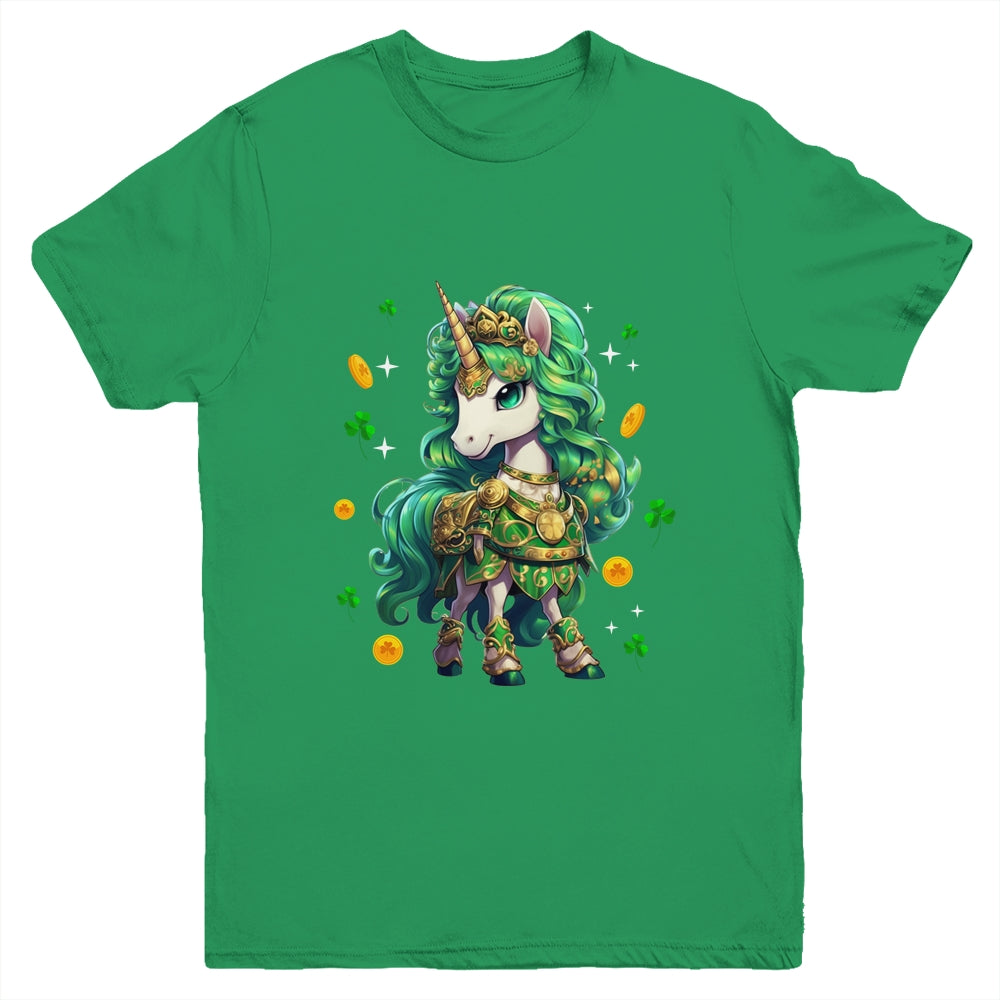 Cute Unicorn Leprecorn St Patrick Day Lucky Irish Girls Kids Youth Shirt | teecentury