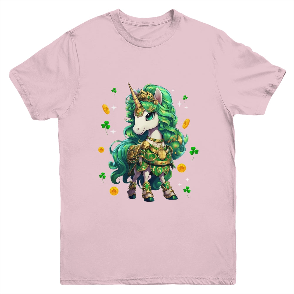 Cute Unicorn Leprecorn St Patrick Day Lucky Irish Girls Kids Youth Shirt | teecentury