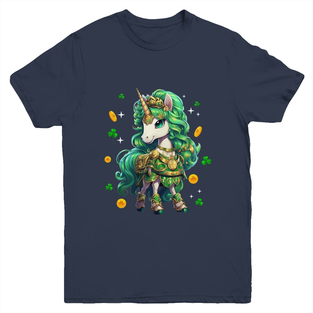 Cute Unicorn Leprecorn St Patrick Day Lucky Irish Girls Kids Youth Shirt | teecentury