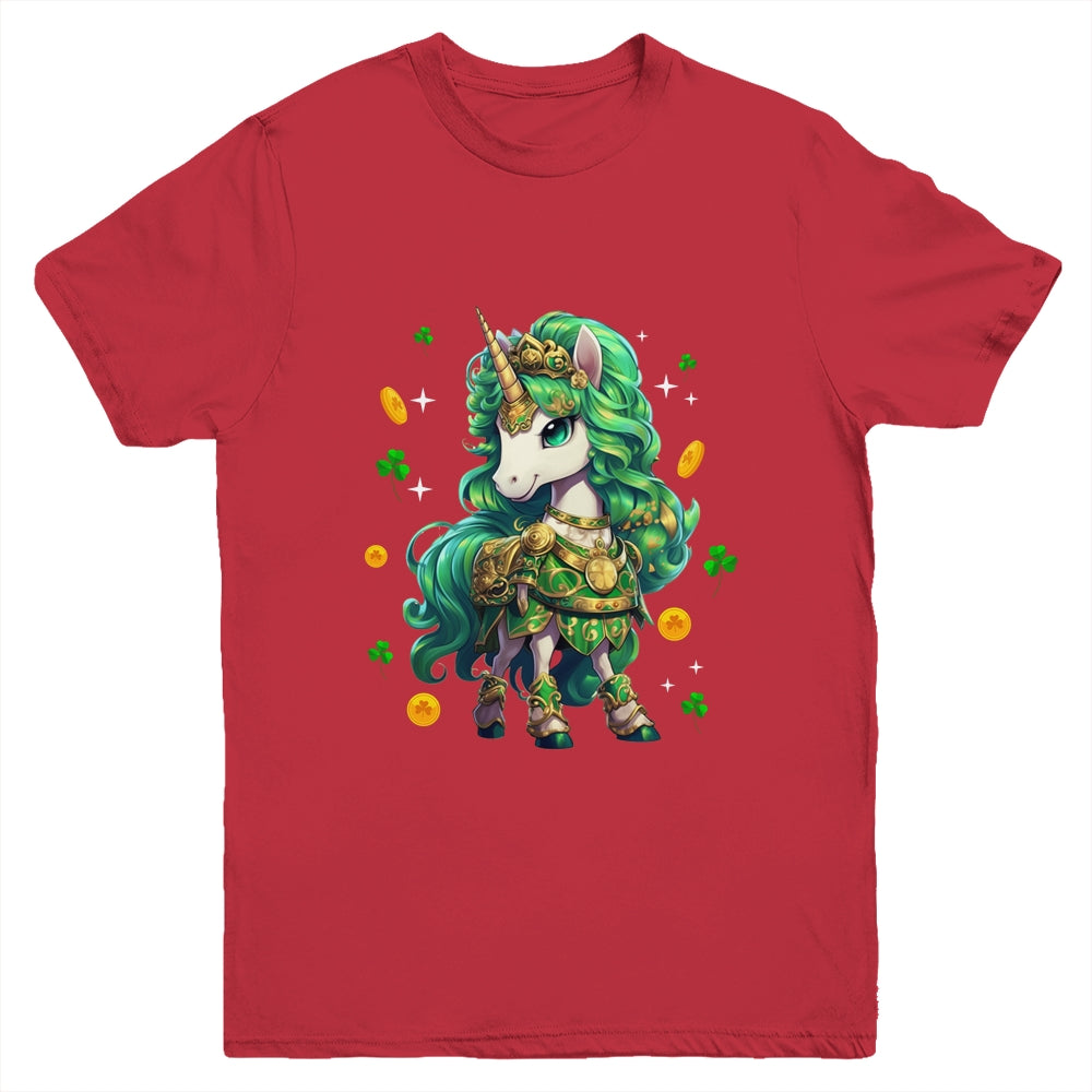 Cute Unicorn Leprecorn St Patrick Day Lucky Irish Girls Kids Youth Shirt | teecentury