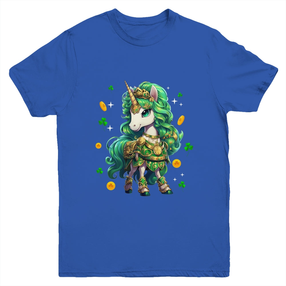 Cute Unicorn Leprecorn St Patrick Day Lucky Irish Girls Kids Youth Shirt | teecentury