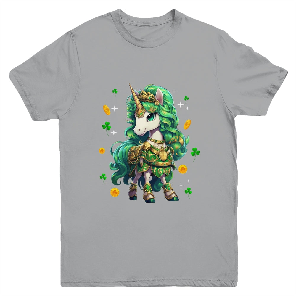 Cute Unicorn Leprecorn St Patrick Day Lucky Irish Girls Kids Youth Shirt | teecentury