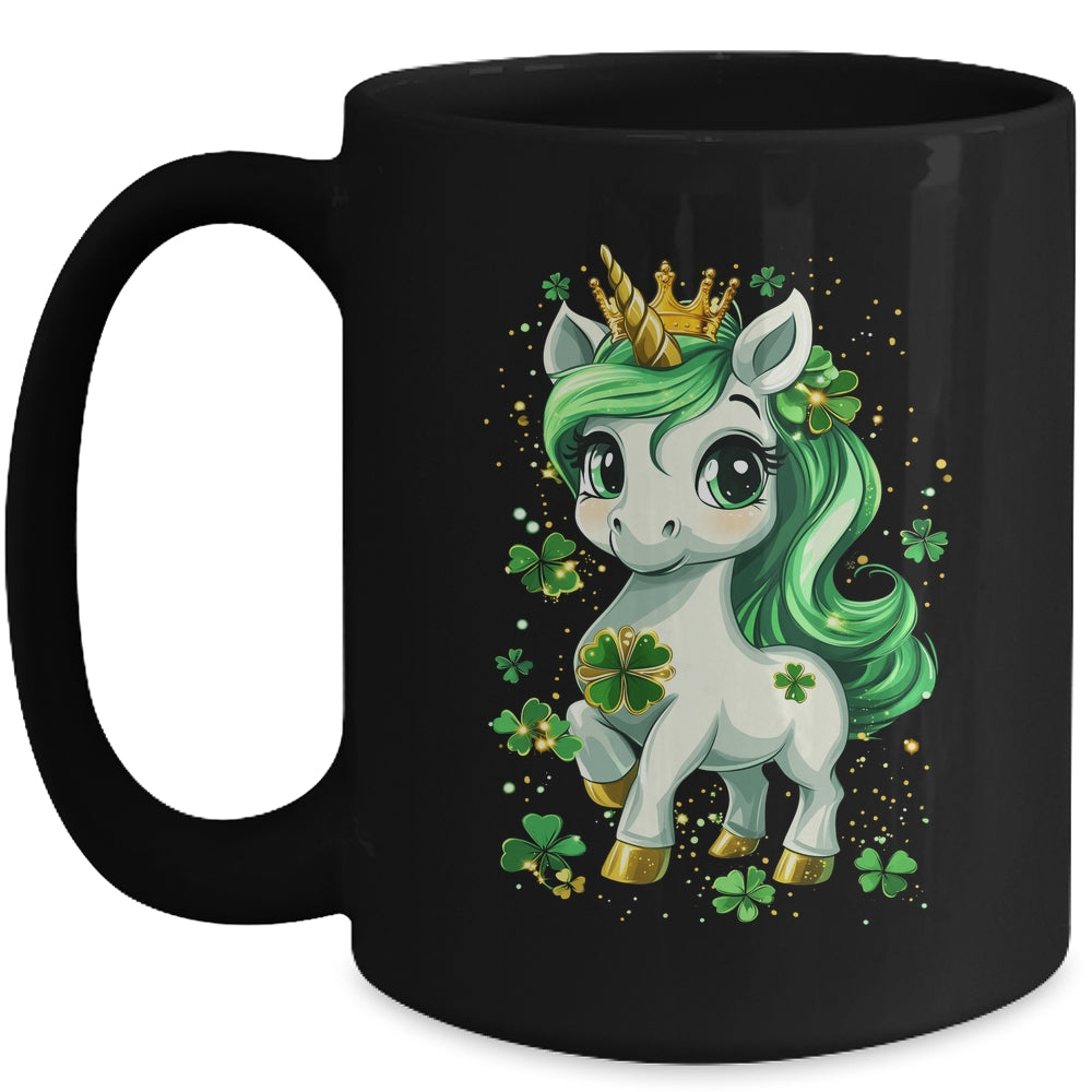 Cute Unicorn Shamrock St Patricks Day Girls Kids Lepricorn Mug | teecentury