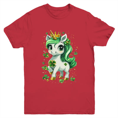 Cute Unicorn Shamrock St Patricks Day Girls Kids Lepricorn Youth Shirt | teecentury