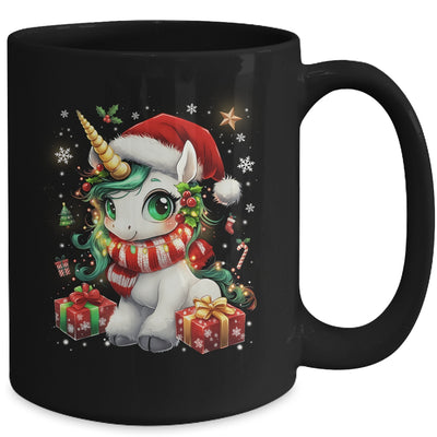 Cute Unicorrn Santa Hat Christmas Xmas Girl Holiday Mug | teecentury