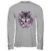 Cute Wolf Art For Women Girls Floral Wolves Wolf Lover Shirt & Hoodie | teecentury