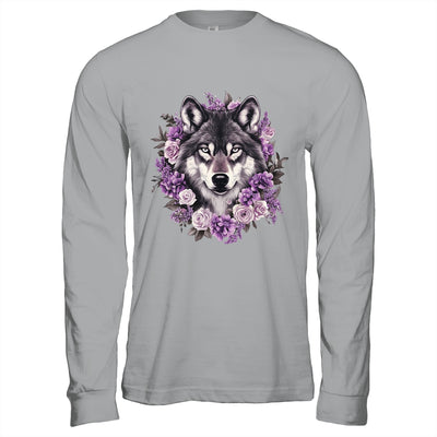 Cute Wolf Art For Women Girls Floral Wolves Wolf Lover Shirt & Hoodie | teecentury