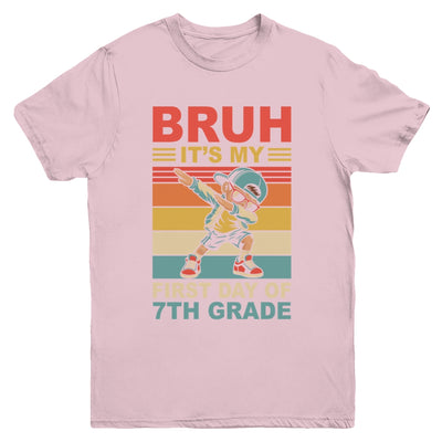 Dabbing Boy Bruh It's My First Day Of 7th Grade Seventh Grade Youth Shirt | teecentury