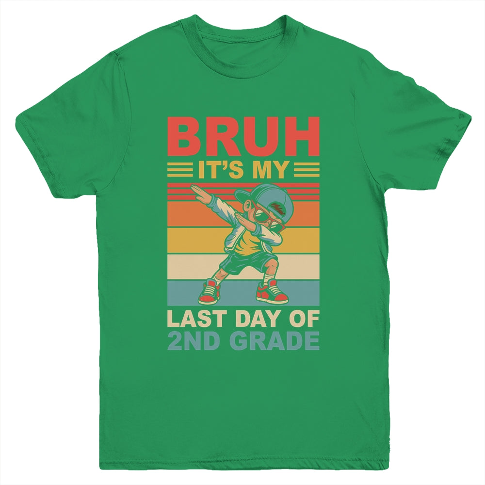 Dabbing Boy Bruh It's My Last Day Of 2nd Grade Second Grade Youth Shirt | teecentury