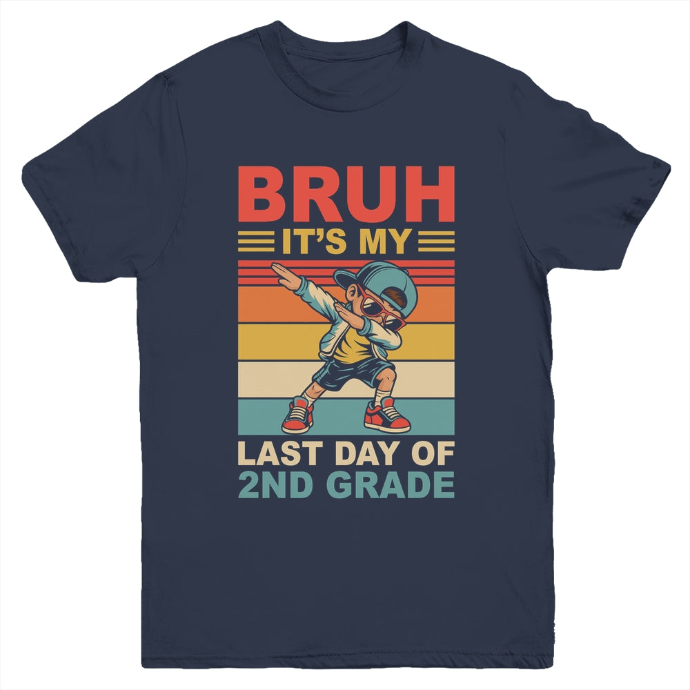 Dabbing Boy Bruh It's My Last Day Of 2nd Grade Second Grade Youth Shirt | teecentury
