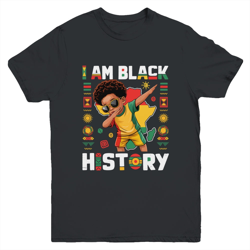 Dabbing Boy I Am Black History Month African American Kids Youth Shirt | teecentury