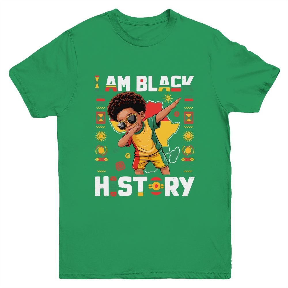 Dabbing Boy I Am Black History Month African American Kids Youth Shirt | teecentury