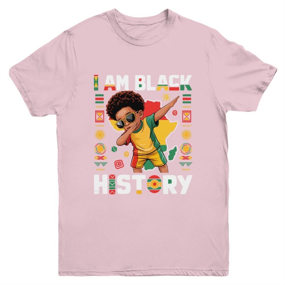 Dabbing Boy I Am Black History Month African American Kids Youth Shirt | teecentury