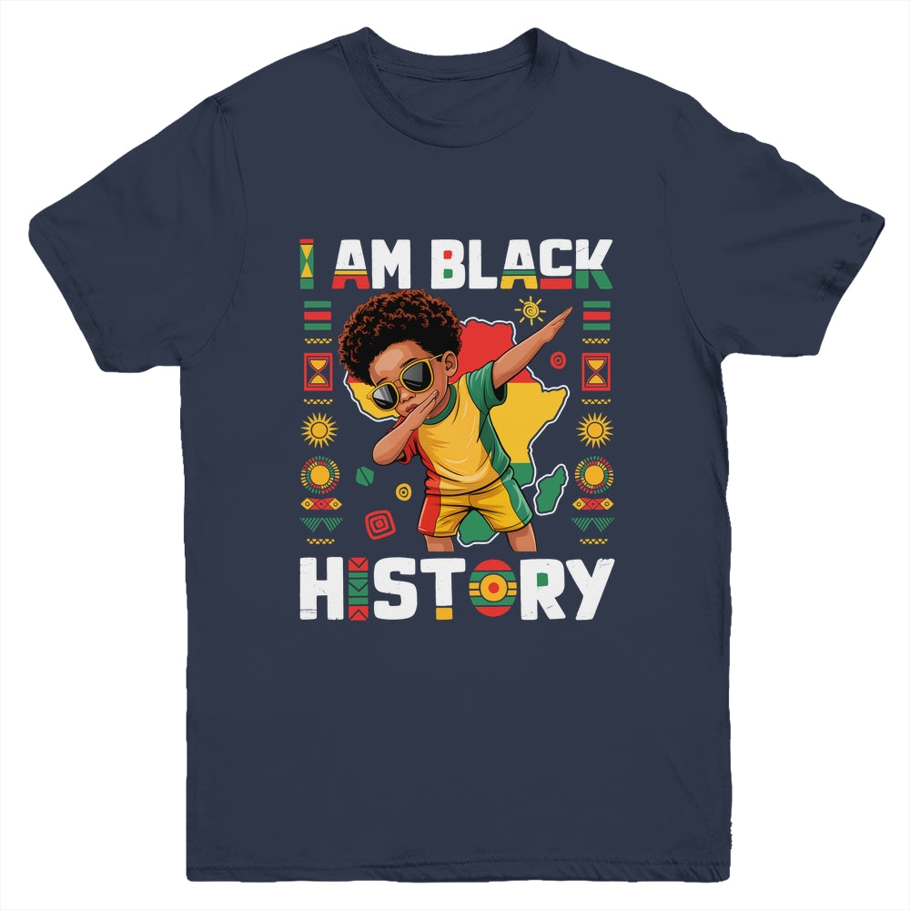Dabbing Boy I Am Black History Month African American Kids Youth Shirt | teecentury