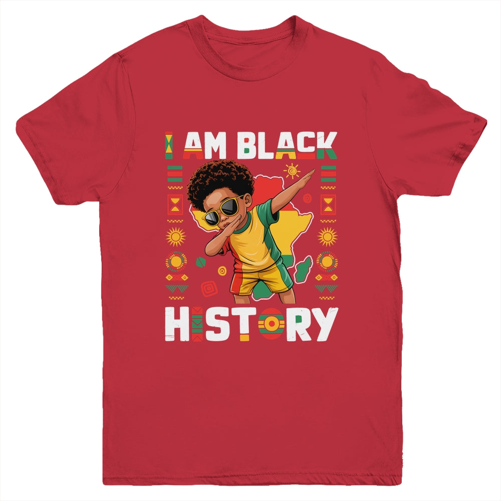 Dabbing Boy I Am Black History Month African American Kids Youth Shirt | teecentury