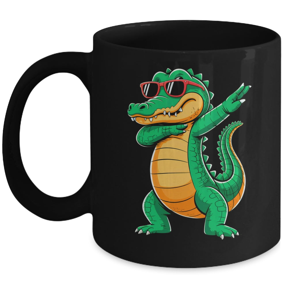 Dabbing Crocodile With Sunglasses Alligator Boy Kids Mug | teecentury
