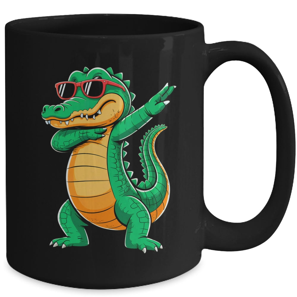 Dabbing Crocodile With Sunglasses Alligator Boy Kids Mug | teecentury