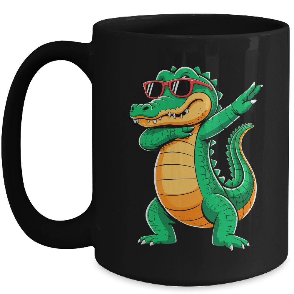 Dabbing Crocodile With Sunglasses Alligator Boy Kids Mug | teecentury