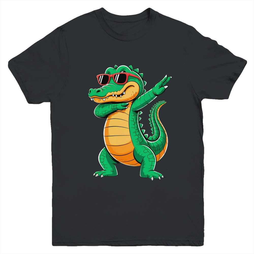 Dabbing Crocodile With Sunglasses Alligator Boy Kids Youth Shirt | teecentury