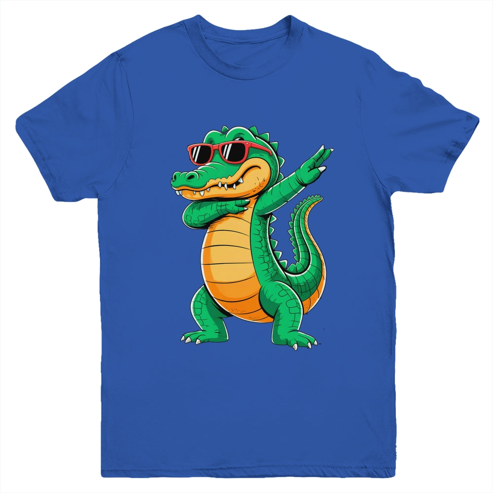 Dabbing Crocodile With Sunglasses Alligator Boy Kids Youth Shirt | teecentury