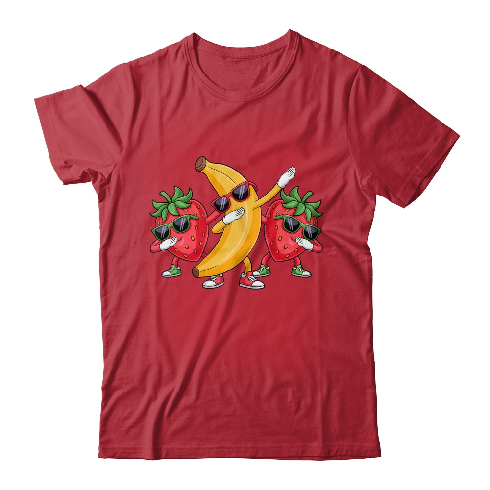 Dabbing Yellow Banana Strawberry Funny Fruit Dab Dancing Shirt & Hoodie | teecentury