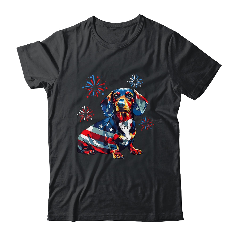 Dachshund Dog 4th Of July American Flag For Men Women Girls Shirt & Tank Top | teecentury