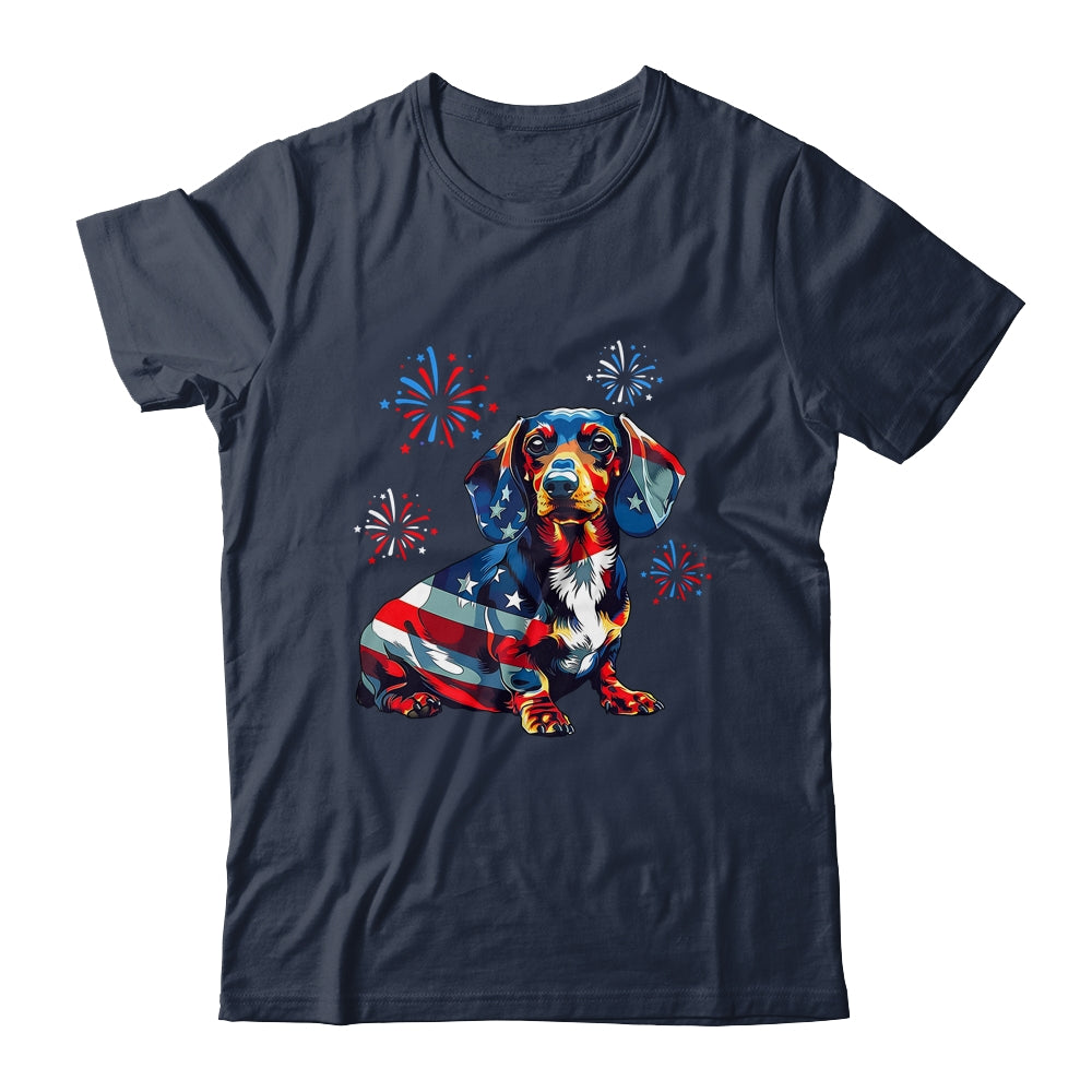 Dachshund Dog 4th Of July American Flag For Men Women Girls Shirt & Tank Top | teecentury