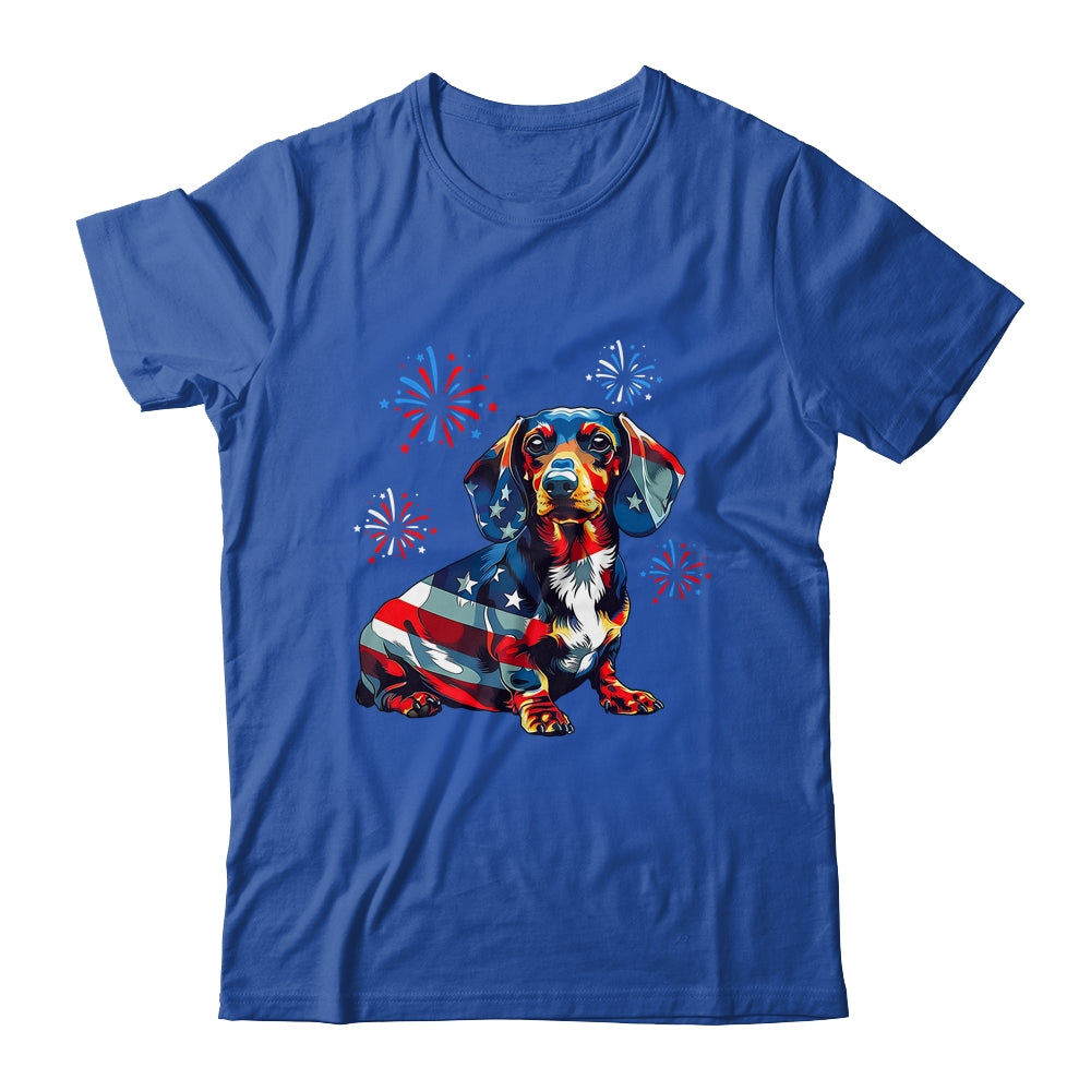 Dachshund Dog 4th Of July American Flag For Men Women Girls Shirt & Tank Top | teecentury