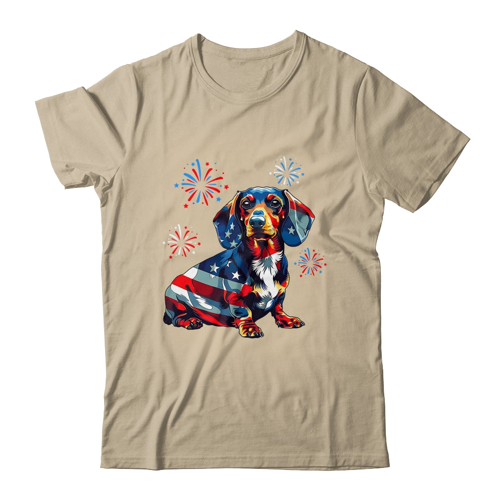 Dachshund Dog 4th Of July American Flag For Men Women Girls Shirt & Tank Top | teecentury