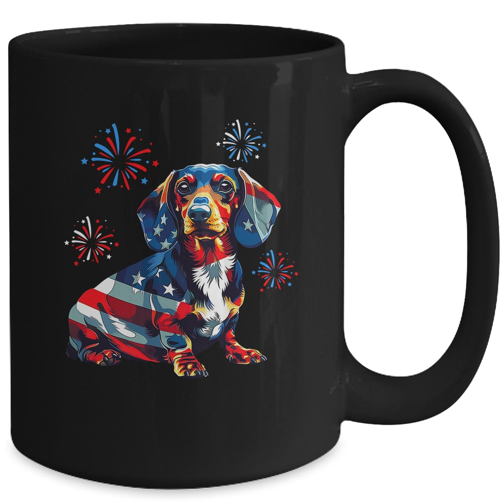 Dachshund Dog 4th Of July American Flag For Men Women Girls Mug | teecentury