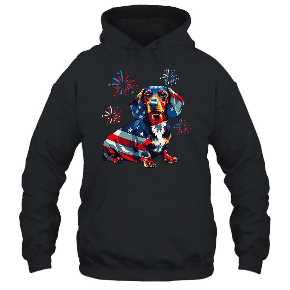 Dachshund Dog 4th Of July American Flag For Men Women Girls Shirt & Tank Top | teecentury