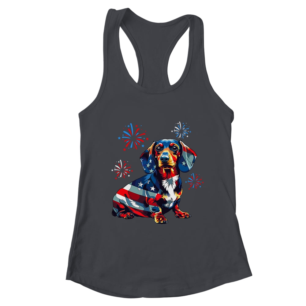 Dachshund Dog 4th Of July American Flag For Men Women Girls Shirt & Tank Top | teecentury
