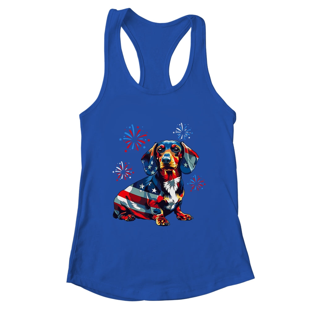 Dachshund Dog 4th Of July American Flag For Men Women Girls Shirt & Tank Top | teecentury