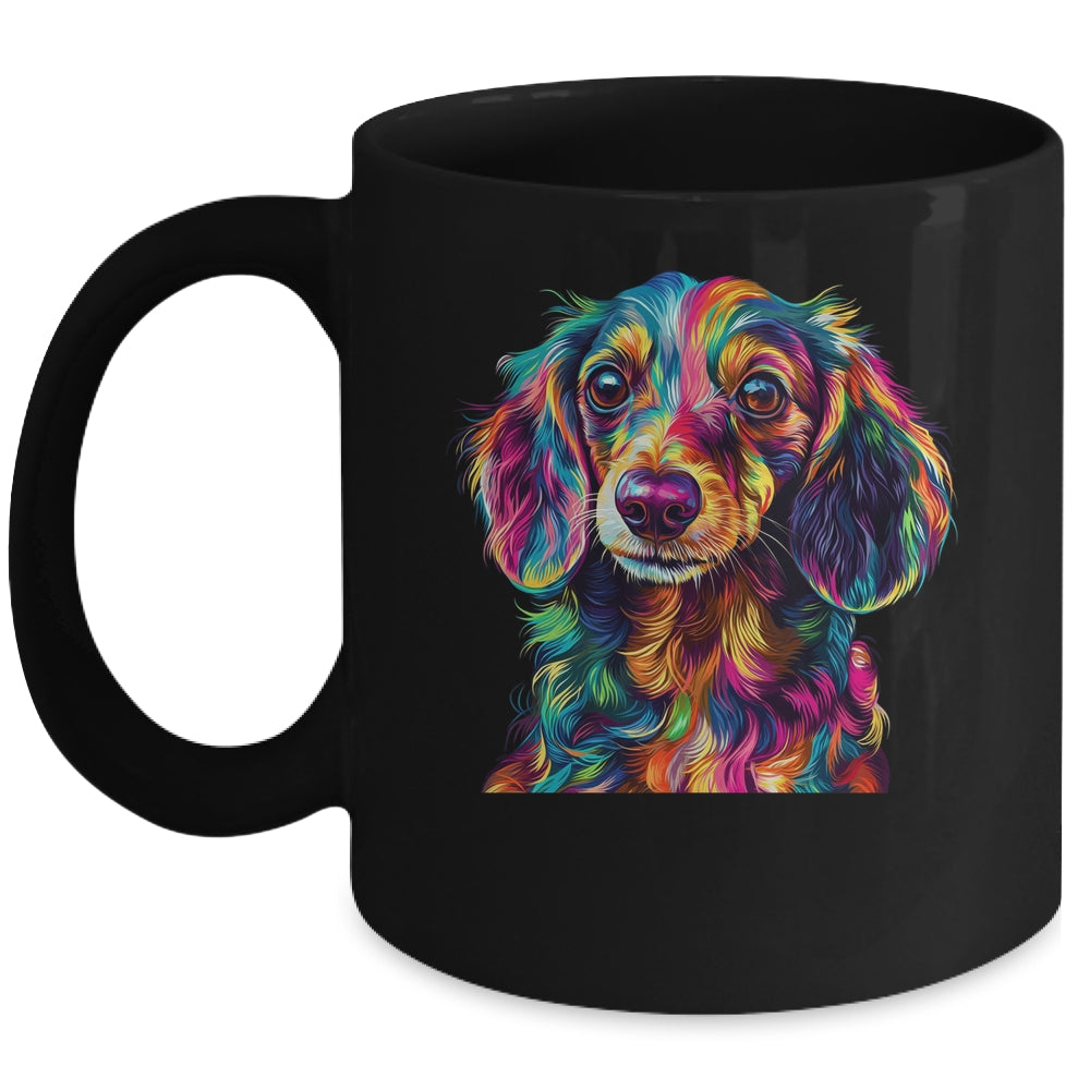 Dachshund Dog Colorful Face Dog Lover Men Women Mug | teecentury