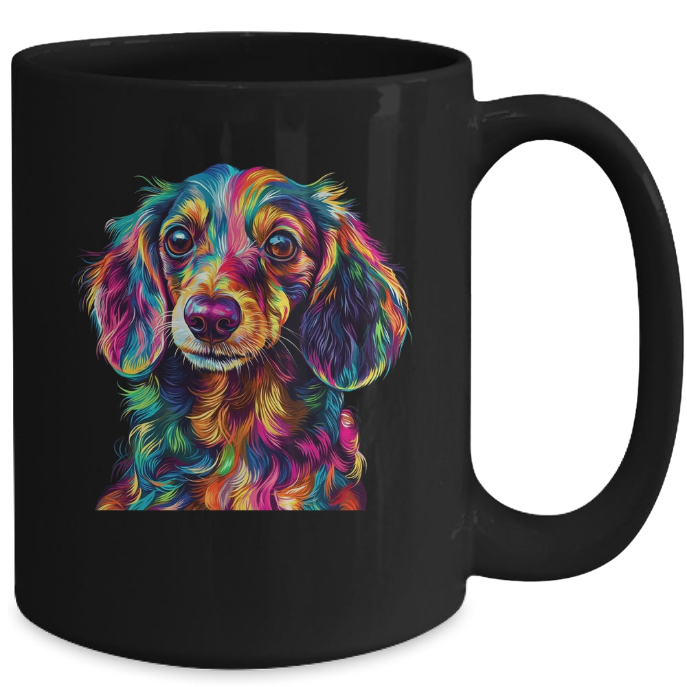 Dachshund Dog Colorful Face Dog Lover Men Women Mug | teecentury