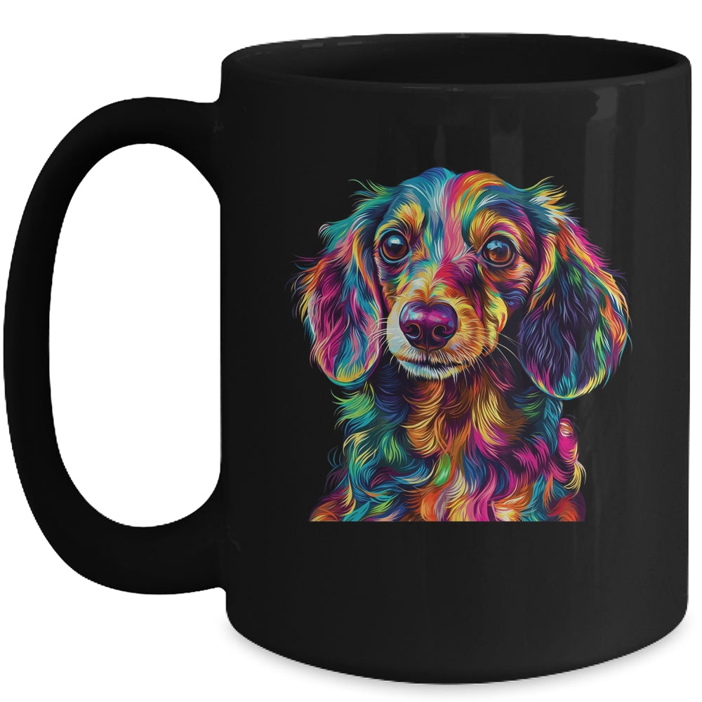 Dachshund Dog Colorful Face Dog Lover Men Women Mug | teecentury