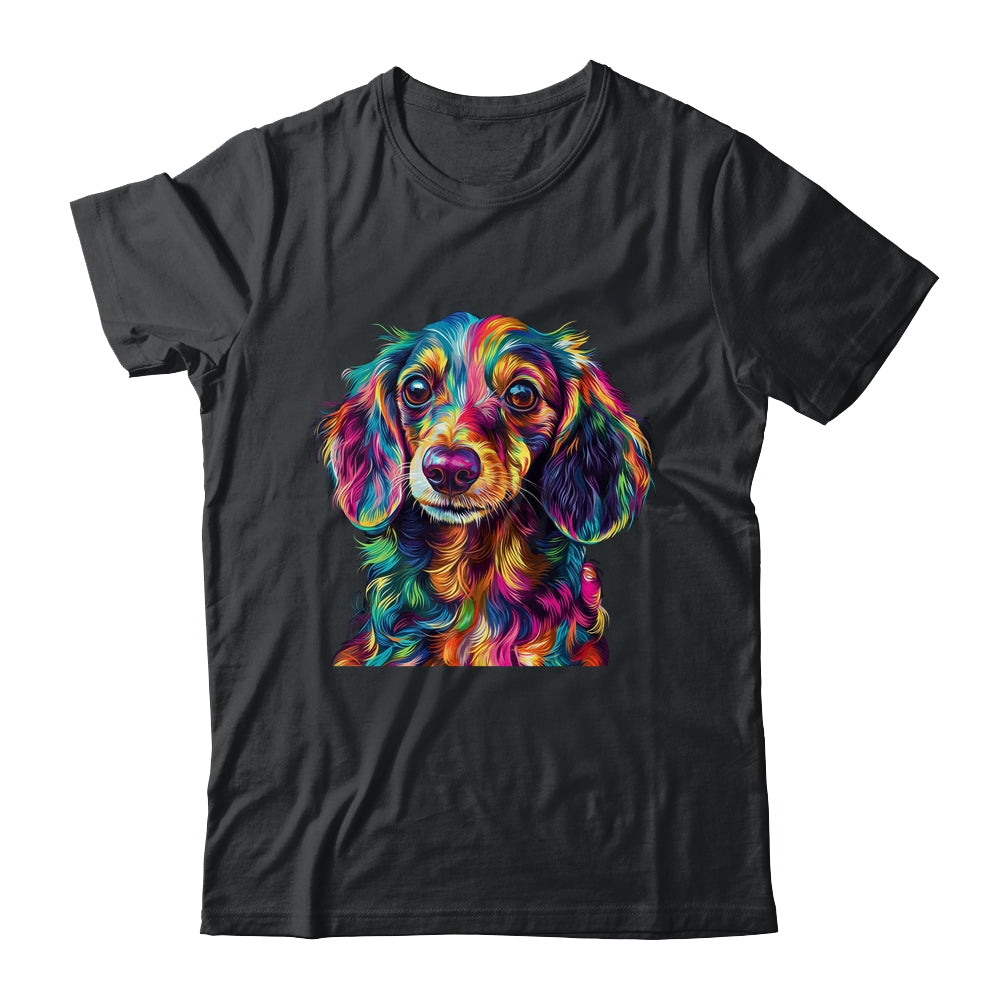 Dachshund Dog Colorful Face Dog Lover Men Women Shirt & Tank Top | teecentury