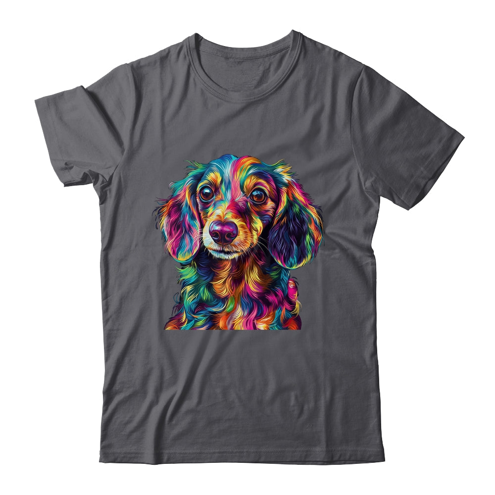 Dachshund Dog Colorful Face Dog Lover Men Women Shirt & Tank Top | teecentury