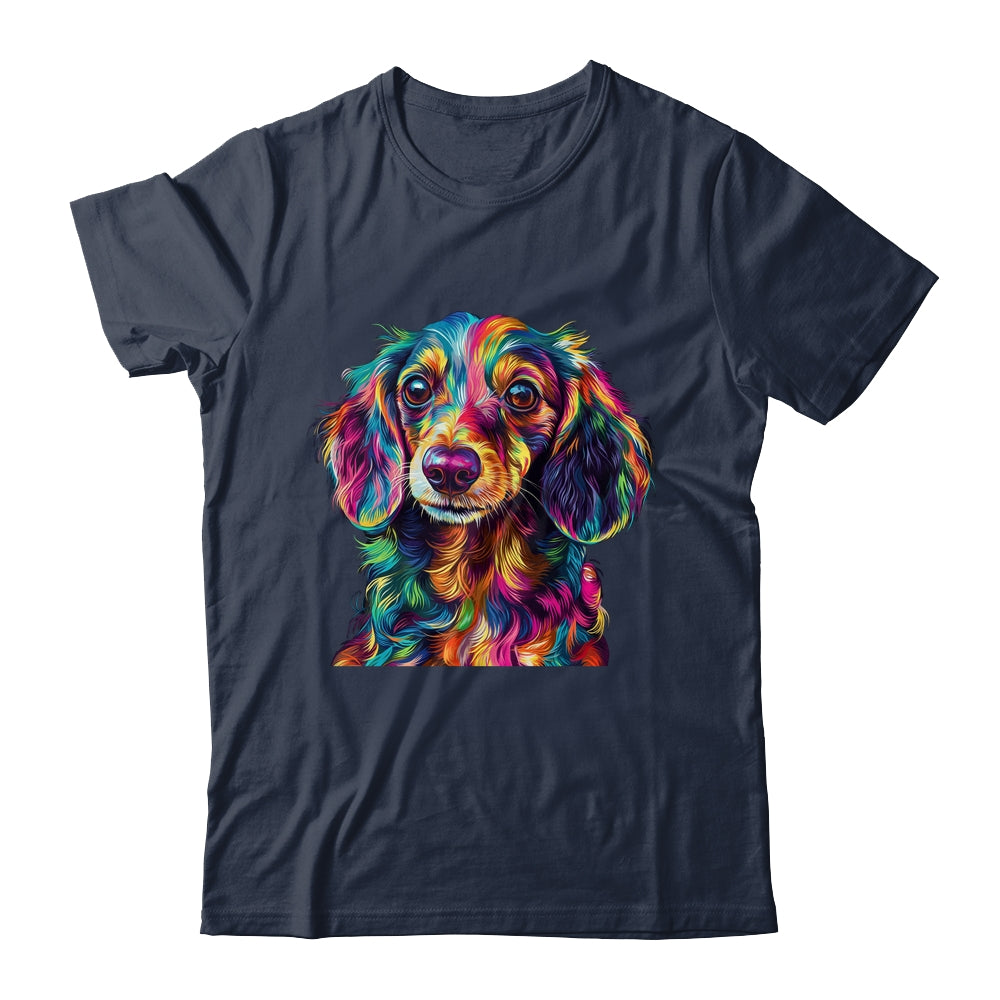 Dachshund Dog Colorful Face Dog Lover Men Women Shirt & Tank Top | teecentury