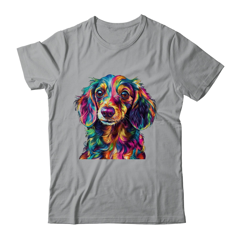 Dachshund Dog Colorful Face Dog Lover Men Women Shirt & Tank Top | teecentury