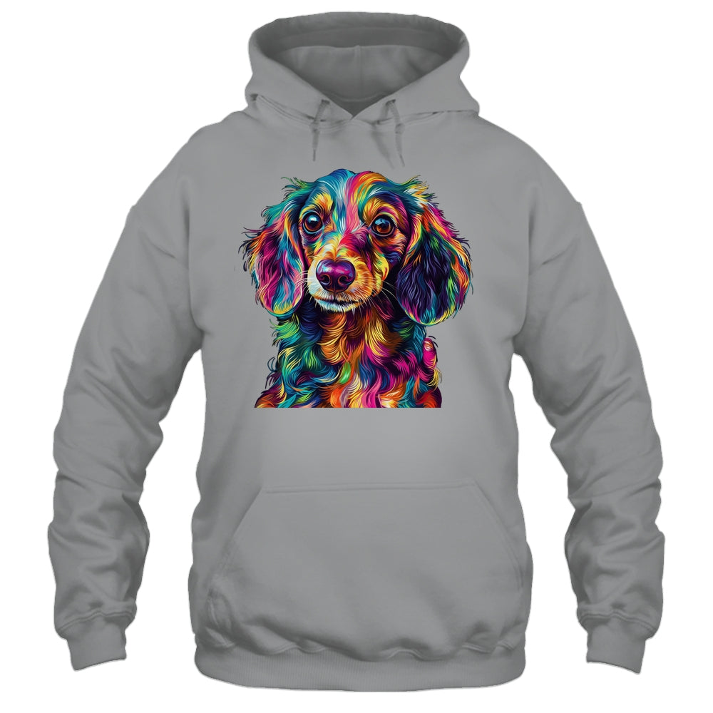 Dachshund Dog Colorful Face Dog Lover Men Women Shirt & Tank Top | teecentury