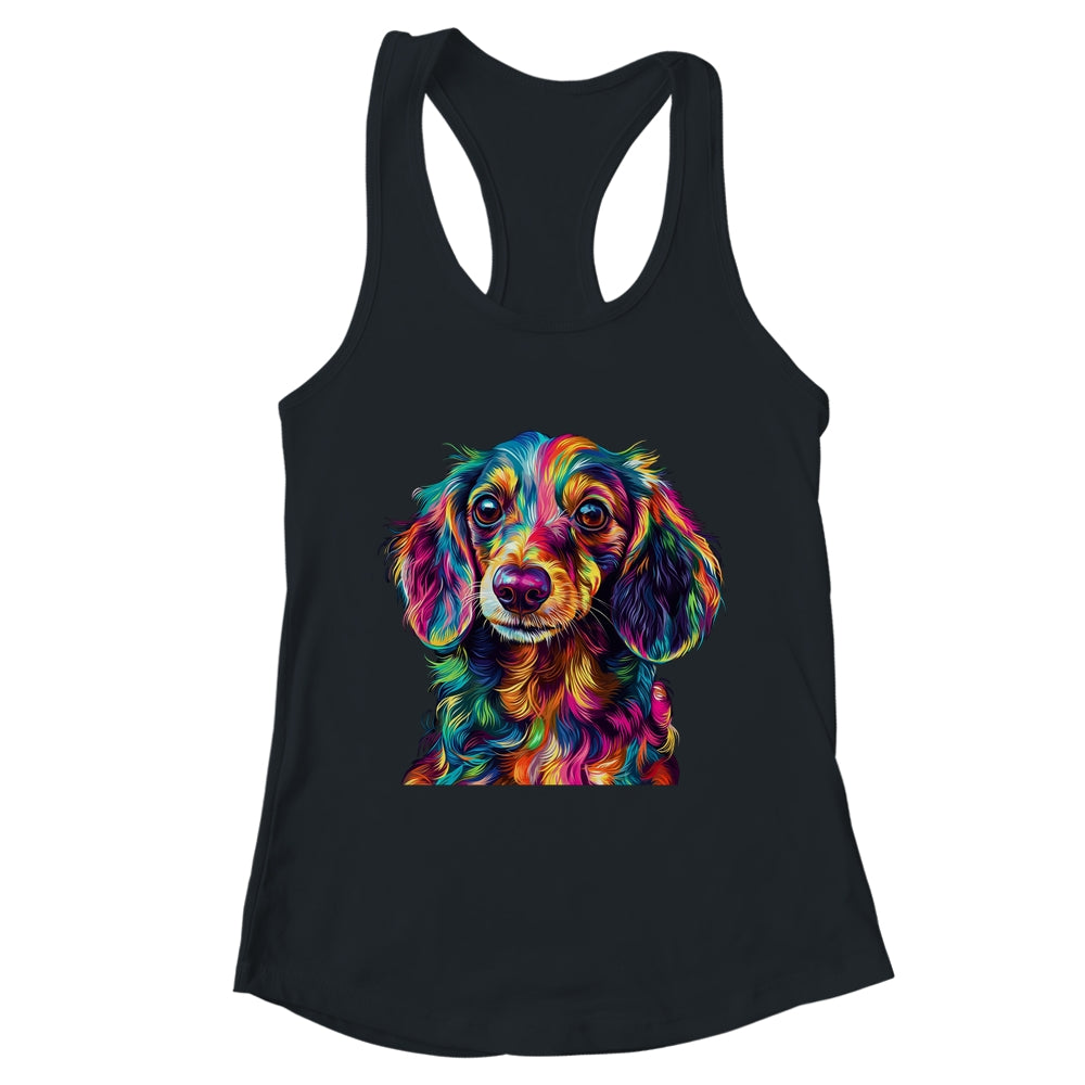 Dachshund Dog Colorful Face Dog Lover Men Women Shirt & Tank Top | teecentury