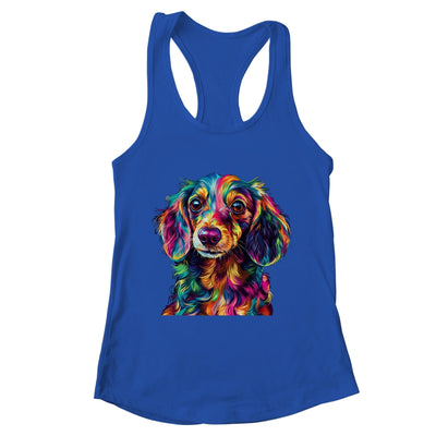 Dachshund Dog Colorful Face Dog Lover Men Women Shirt & Tank Top | teecentury