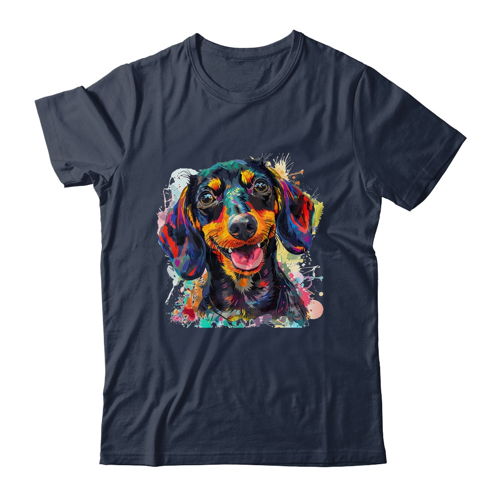 Dachshund Mom Lover Puppy Dog Watercolor Tie Dye Painting Shirt & Tank Top | teecentury